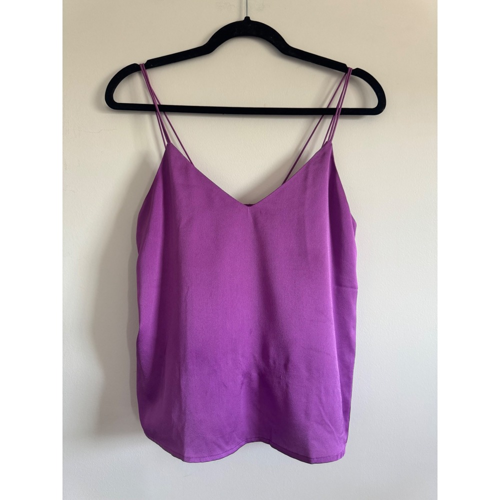 Mango MNG Purple V-Neck Double Strap Camisole Top Small